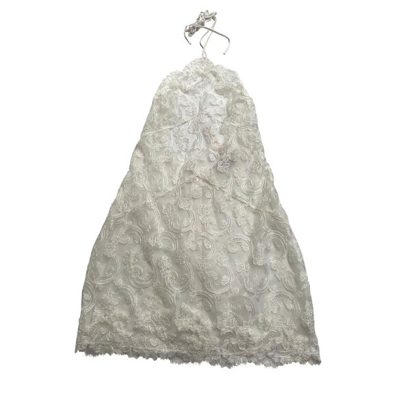 Victoria's Secret Boho Floral Embroidery Halter Slip in White/Ivory - Picture 1 of 5